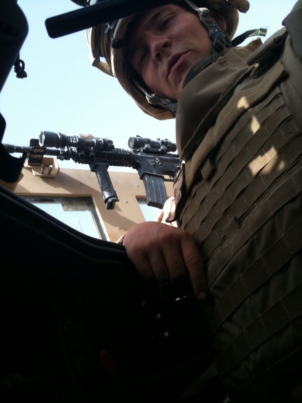 The 20 yr old gunner who pokes out the roof of the Humvee